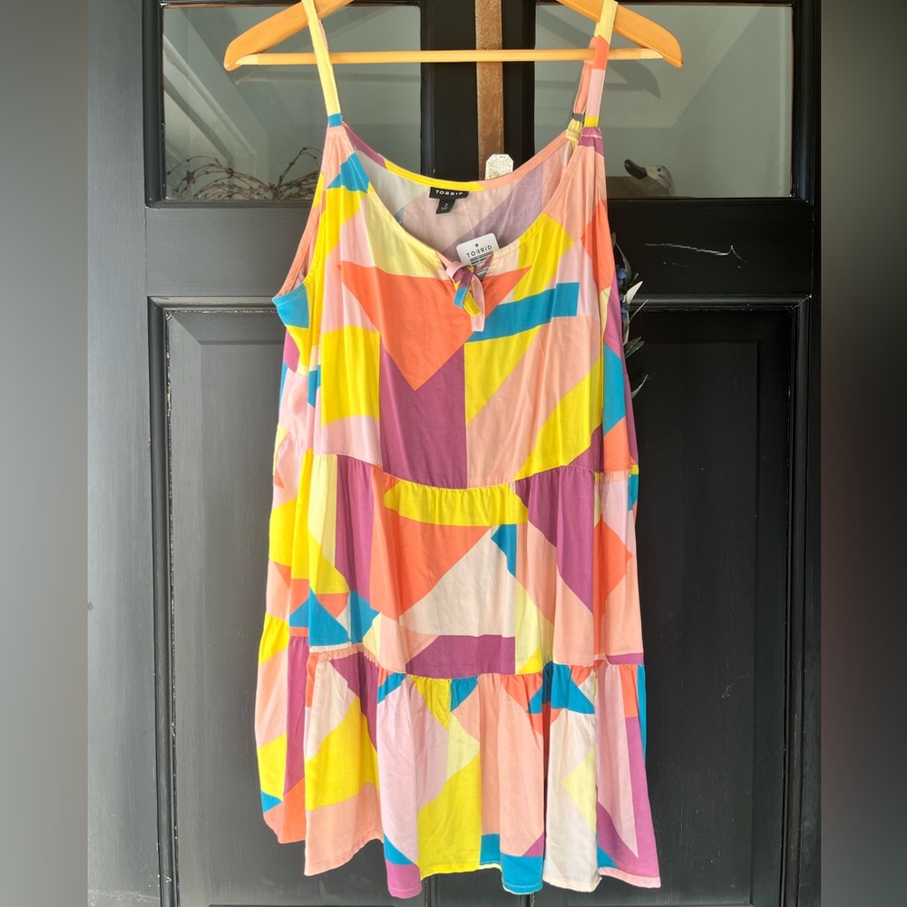 Colorful geometric tank top 2x nwt